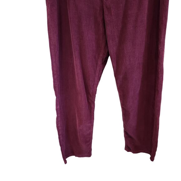 American Eagle Burgundy Baggy Mom Pants Curdoroy Textured Cotton Size 14 Short - Picture 4 of 13